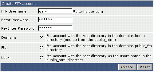DirectAdmin FTP Hesabı Oluşturma